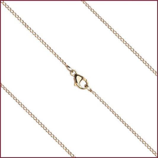18" 14kt Gold Filled Curb Chain w/ Clasp, 1.2mm wide, # 9475
