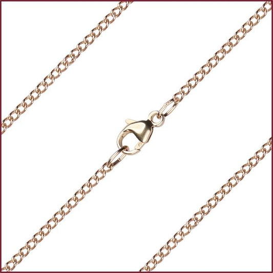 24" 14kt Gold Filled Curb Chain w/ Clasp, 1.4mm wide, # 9483
