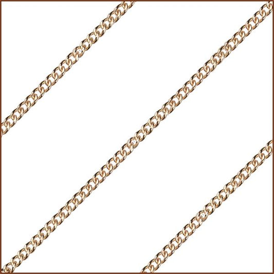 24" 14kt Gold Filled Endless Curb Chain, 1.9mm wide, # 9492
