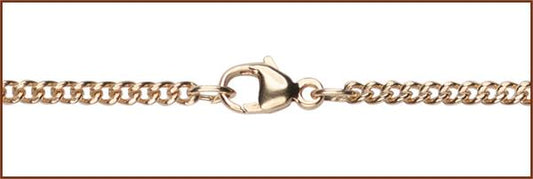 27" 14kt Gold Filled Curb Chain w/ Clasp, 2.15mm wide, # 9510