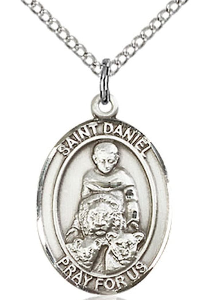 St. Daniel Medal in Fine Pewter, 3/4" tall, Your Choice of Chain # 17003