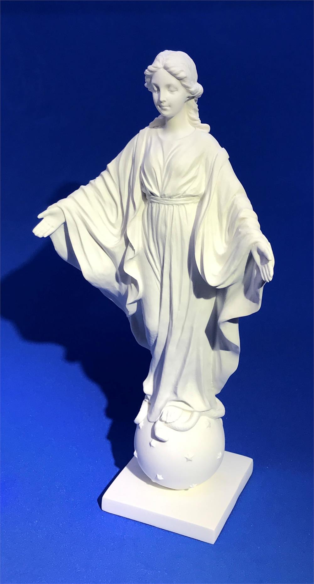 Our Lady of Smiles White Resin Statue 9", 95079
