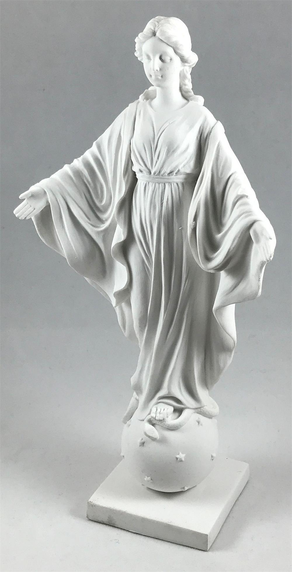 Our Lady of Smiles White Resin Statue 9", 95079