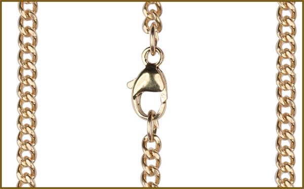 36" 14kt Gold Filled Curb Chain w/ Clasp, 2.5mm wide, # 9532