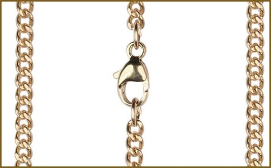 27" 14kt Gold Filled Curb Chain w/ Clasp, 2.5mm wide, # 9526