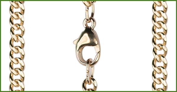24" 14kt Gold Filled Curb Chain w/ Clasp, 3.4mm wide, # 9538