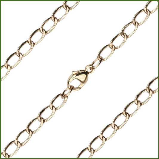 24" 14kt Gold Filled Light Open Curb Chain, 3.4mm wide, # 9547