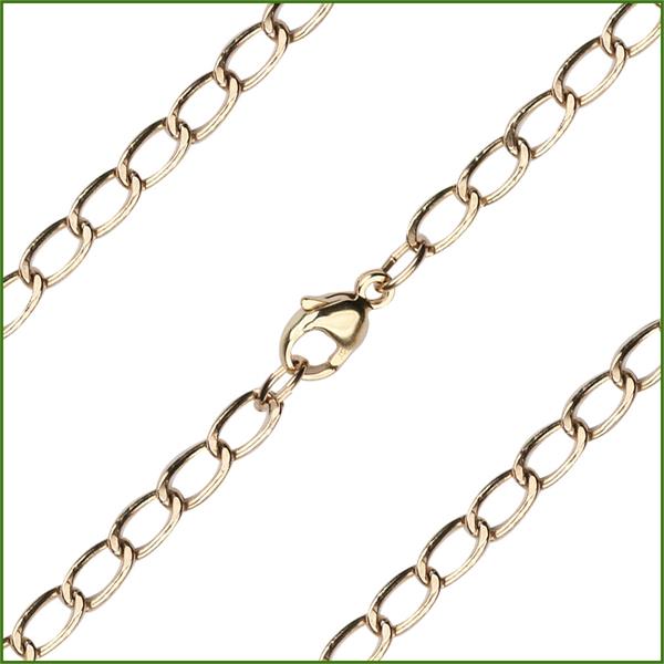 20" 14kt Gold Filled Light Open Curb Chain, 3.4mm wide, # 9546