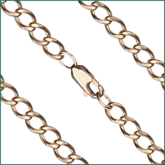 24" 14kt Gold Filled Heavy Open Curb Chain, 5.25mm wide, # 9556