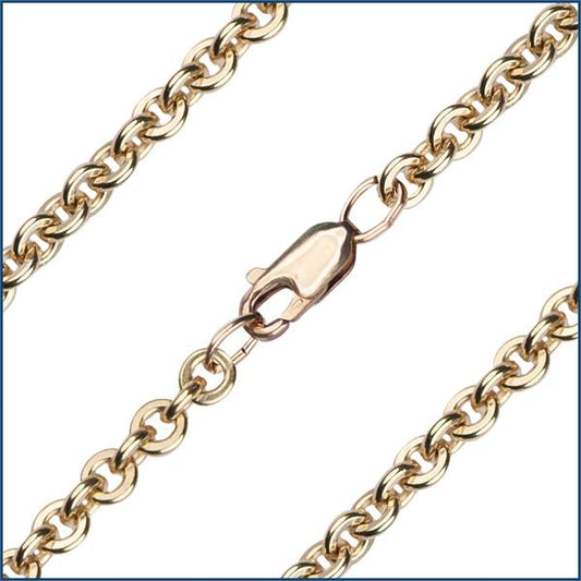 24" Cable Flat Chain, 4.35mm wide, 14kt Gold Filled, # 9590