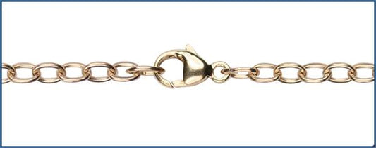 24" Open Cable Chain, 3.4mm wide, 14kt Gold Filled, # 9598