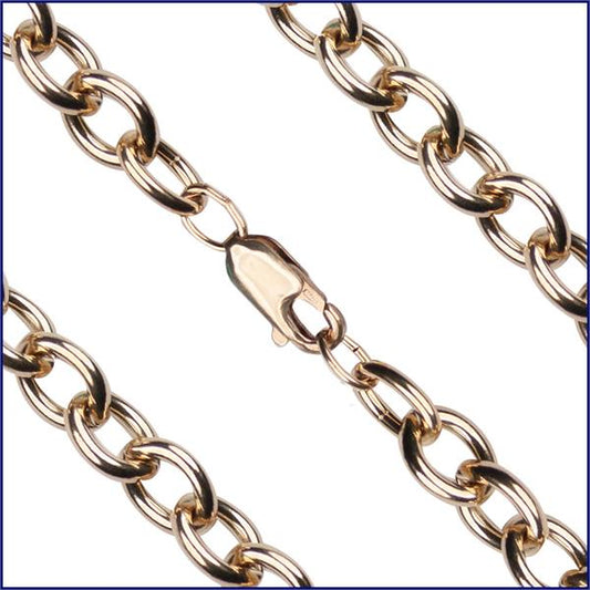 27" Heavy Open Cable Chain, 7.1mm wide, 14kt Gold Filled, # 9608
