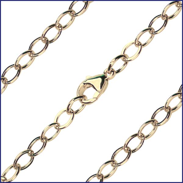 16" Open Cable Flat Chain, 4.7mm wide, 14kt Gold Filled, # 9610