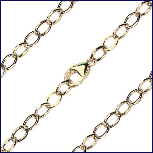 20" Open Cable Flat Chain, 4.7mm wide, 14kt Gold Filled, # 9612