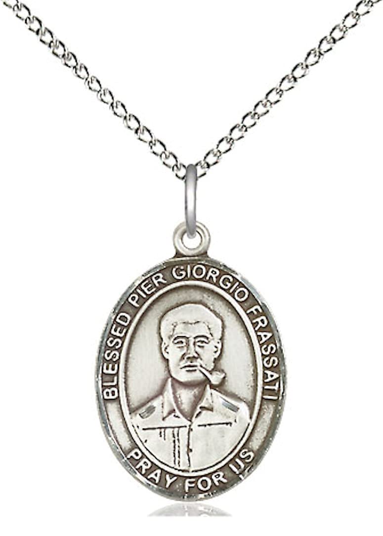 Blessed Pier Georgio Frassati Medal in Fine Pewter, 3/4" tall, Your Choice of Chain, # 5683