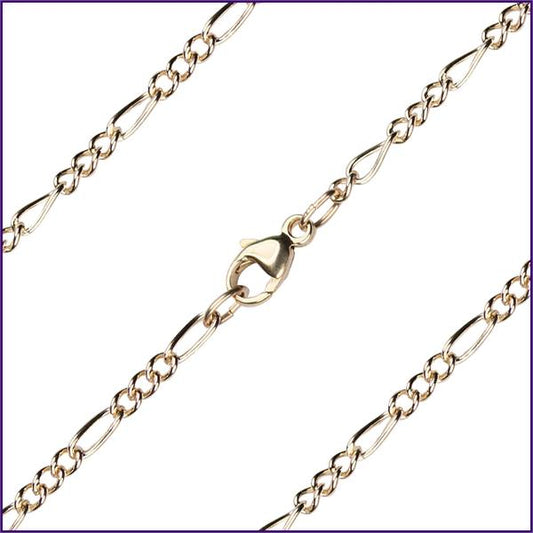 24" Figaro Chain, 2.3mm wide, 14kt Gold Filled, # 9651