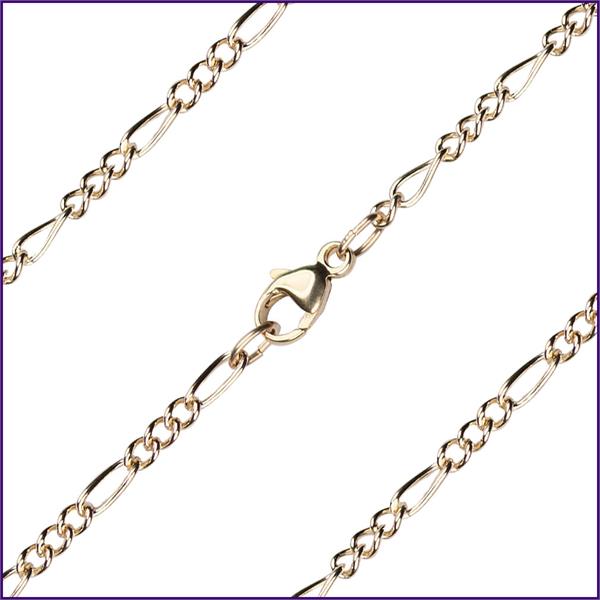 20" Figaro Chain, 2.3mm wide, 14kt Gold Filled, # 9650