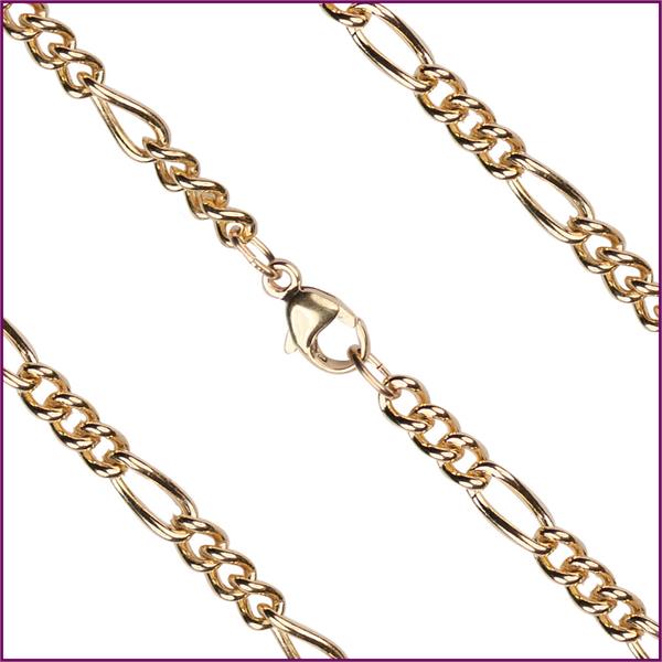 24" Heavy Figaro Chain, 3.4mm wide, 14kt Gold Filled, # 9663