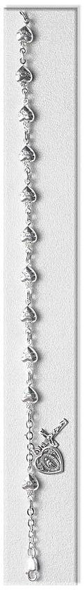 All Sterling Sacred Hearts Rosary Bracelet, # 96747