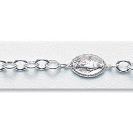 Miraculous Medal Bracelet, 7.5" All Sterling, # 96750|