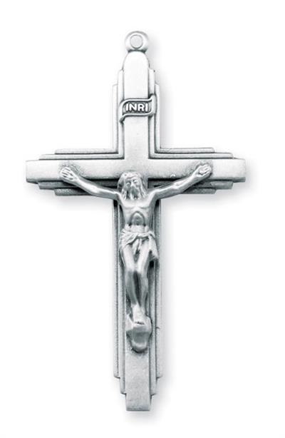 Crucifix, 1 7/8" Sterling Silver with 24" Chain # 96842.