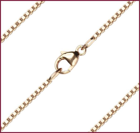 27" Venetian Box Chain, 1.25mm wide, 14kt Gold Filled, # 9696