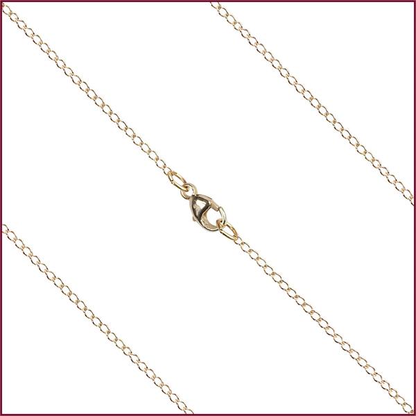 16" Light Curb Chain, 1.15mm wide, Solid 14kt Gold, # 9701