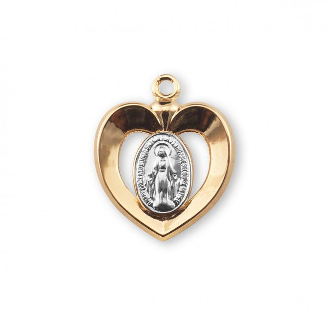 Sterling and 16kt Gold over Sterling Miraculous Medal, Your choice of chain, # 97008