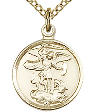 9/16" St. Michael 14kt Gold Filled, Medal, Your Choice of Chain, # 97021
