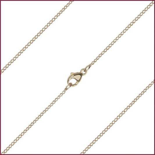 18" Light Curb Chain, 1.2mm wide, Solid 14kt Gold, # 9708