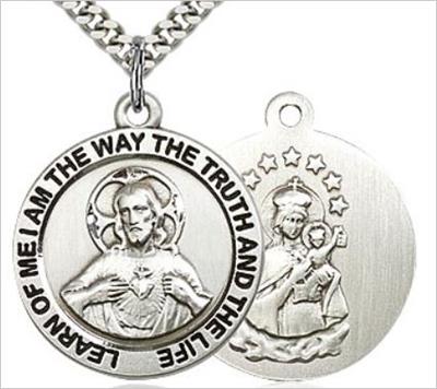 1" Sterling Sacred Heart Medal, Your choice of chain, # 97116
