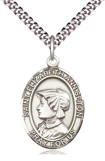 St. Elizabeth Ann Seton Medal, Sterling Silver, 3/4", 18" Chain, # 97124-sale
