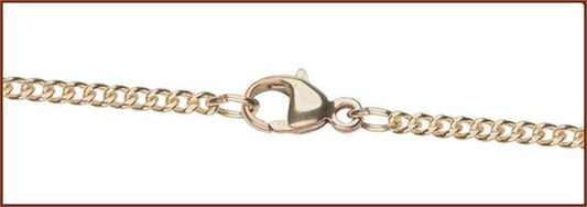 16" Medium Curb Chain, 1.9mm wide, Solid 14kt Gold, # 9718
