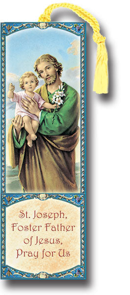 St. Joe & Child / Laminated Tasseled Bookmark, # 97251-sale