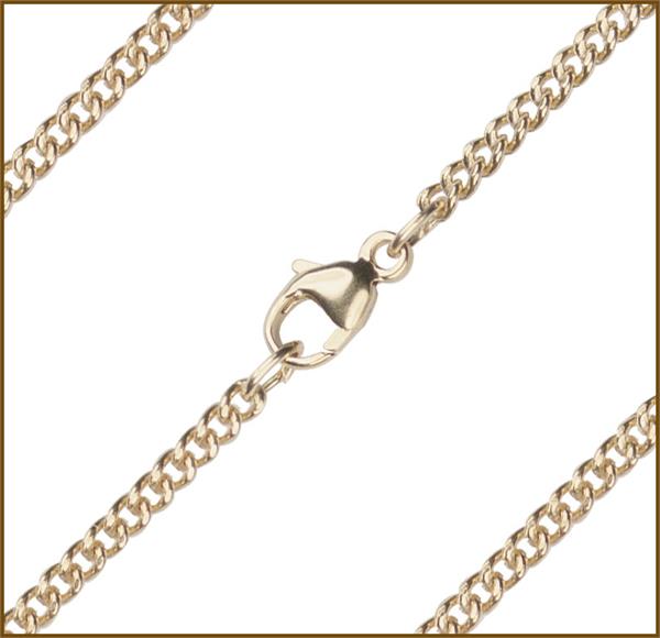 27" Medium Curb Chain, 2.14mm wide, Solid 14kt Gold, # 9732