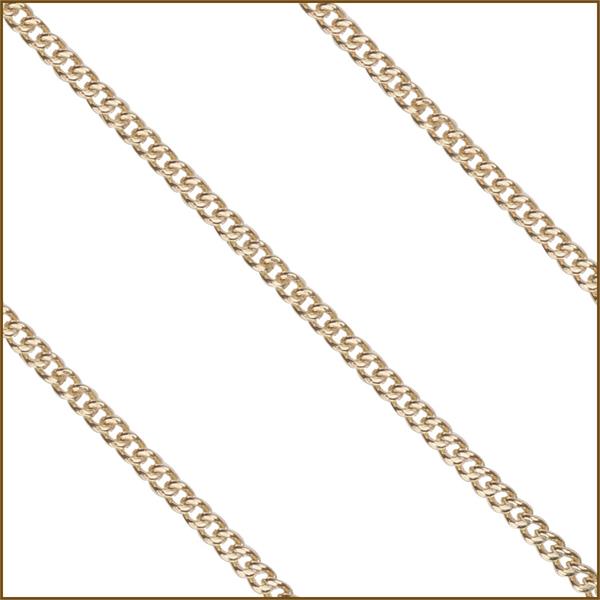 24" Medium Endless Curb Chain, 2.15mm wide, Solid 14kt Gold, # 9736
