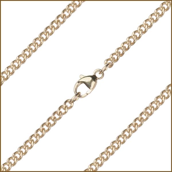 18" Heavy Curb Chain, 2.5mm wide, Solid 14kt Gold, # 9744