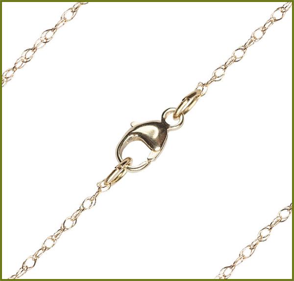 18" Light Rope Chain, 1.15mm wide, Solid 14kt Gold, # 9780