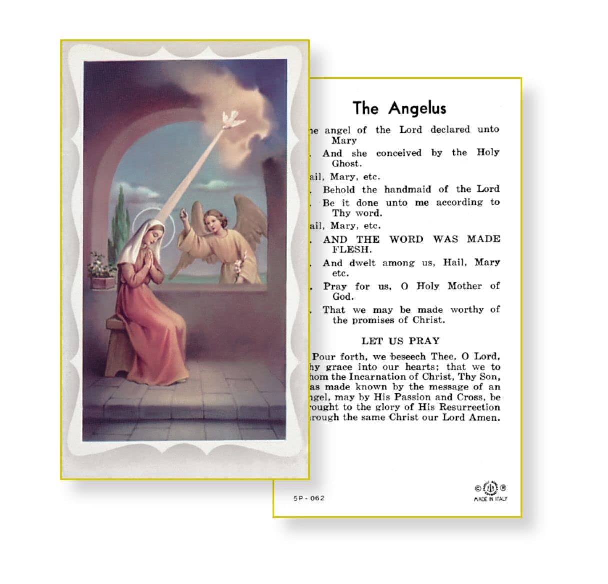 THE ANGELUS Paper Holy Cards, 2"x4", 100-pack, # 5848