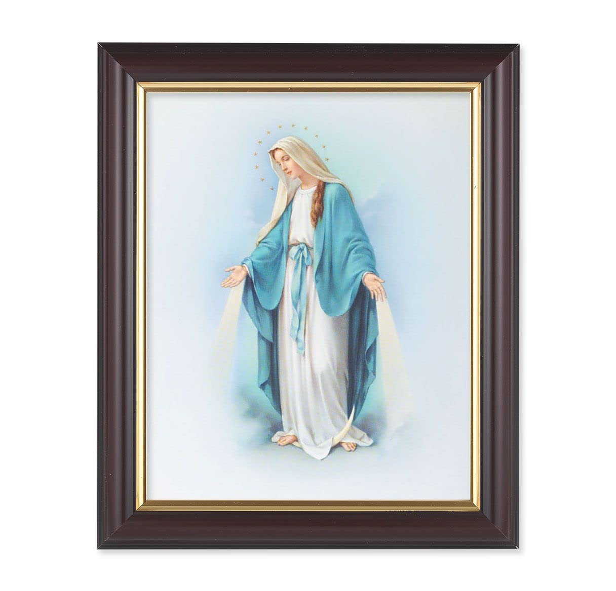 Our Lady of Grace, 10"x12", Classic Fluted Walnut Finished Frame, Italian Print Under Glass # 26199