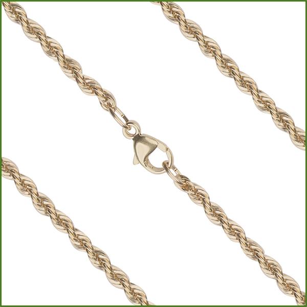 20" French Rope Chain, 2.4mm wide, Solid 14kt Gold, # 9823