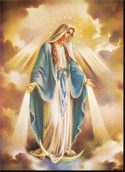 19" x 27" Poster of the Our Lady of Grace, Italian gold embossed, #, 98454