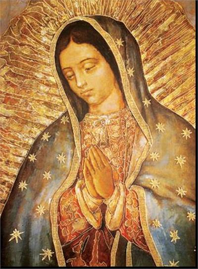 19" x 27" Poster of Our Lady of Guadalupe, Italian gold embossed, #, 98457