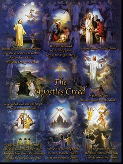 19" x 27" Poster of the Apostles' Creed, Italian gold embossed, #, 98468