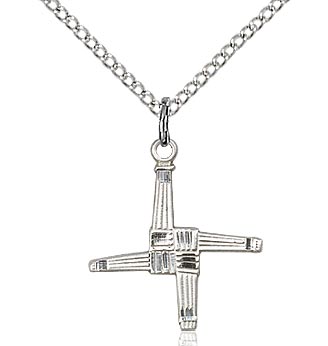 St. Brigid Cross in Fine Pewter, 5/8", Your Choice of Chain, # 4837