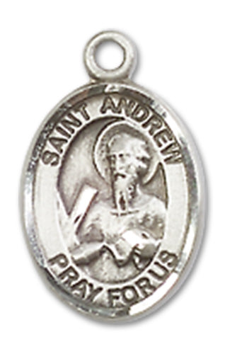 St. Andrew the Apostle Charm Medal, Sterling Silver, 1/2", Your Choice of Chain, # 9898