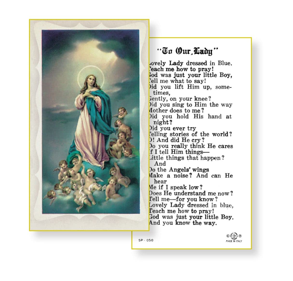 LOVELY LADY Paper Holy Cards, 2"x4", 100-pack, # 5822