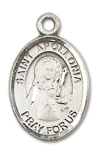 St. Apollonia Charm Medal, Fine Pewter, 1/2", Your Choice of Chain, # 10307
