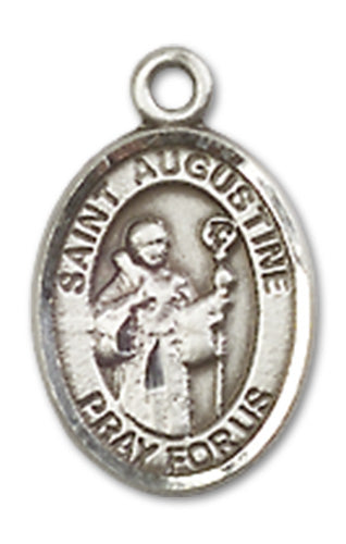 St. Augustine Charm Medal, Fine Pewter, 1/2", Your Choice of Chain, # 10309