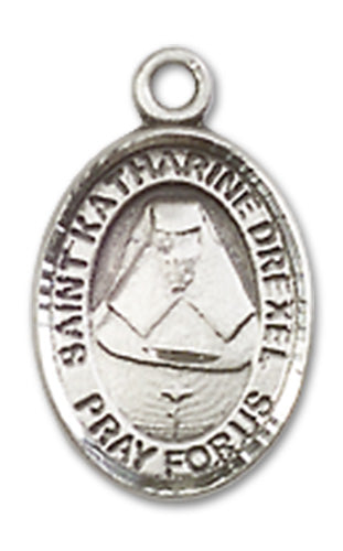 1/2" Sterling Silver St. Katharine Drexel Charm Medal, Your Choice of Chain, # 9942